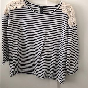 Navy Striped Top